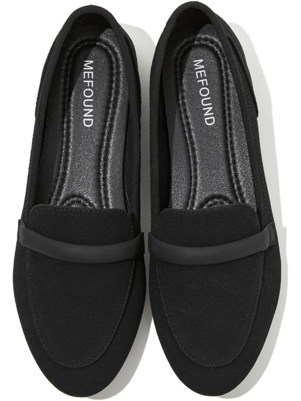 Women's Black Faux Leather Slip on Shoes Runs Small Ballet Flats Comfortable